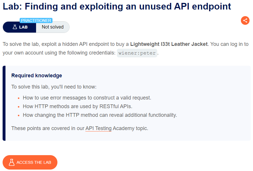 Finding and exploiting an unused API endpoint portswigger writeup