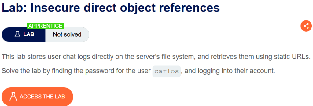 Insecure direct object references writeup