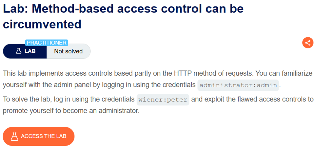 Method-based access control can be circumvented writeup