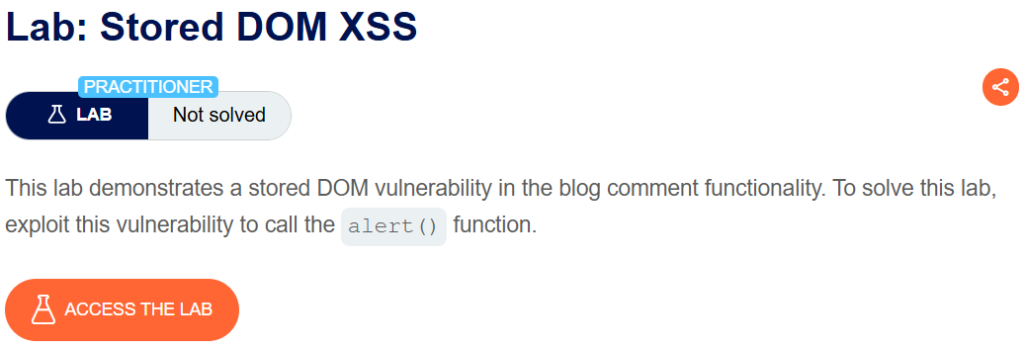 Stored DOM XSS writeup