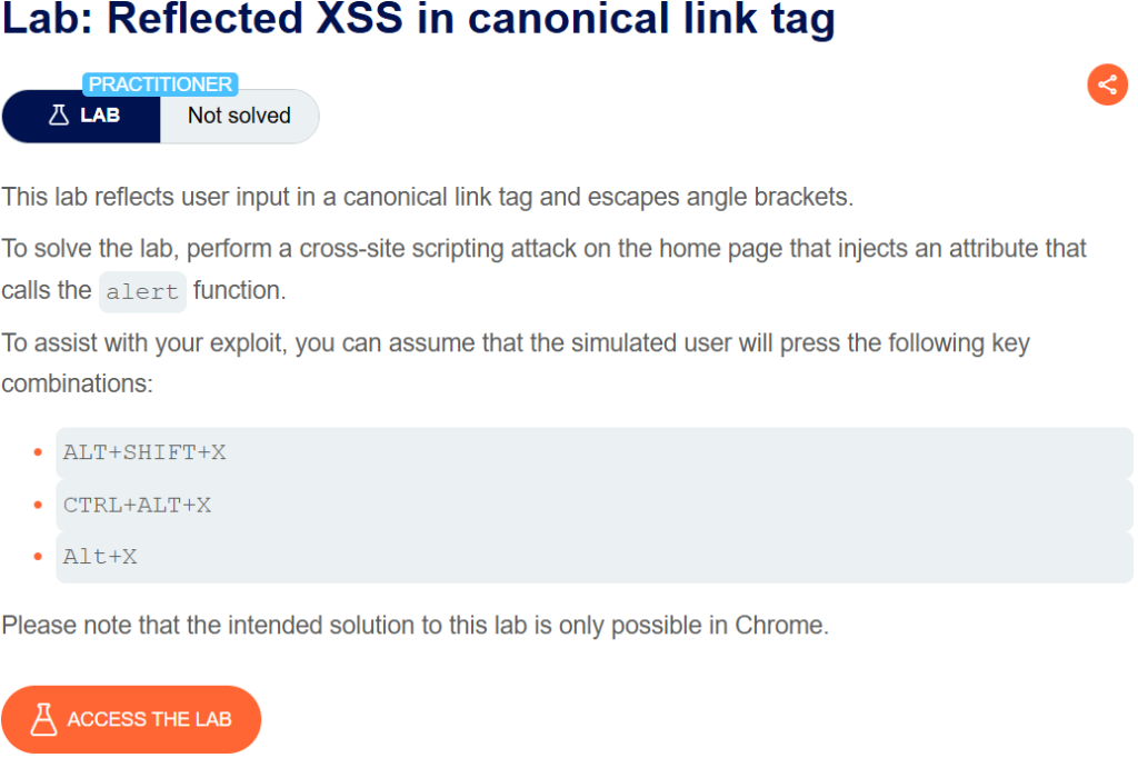 Reflected XSS in canonical link tag writeup