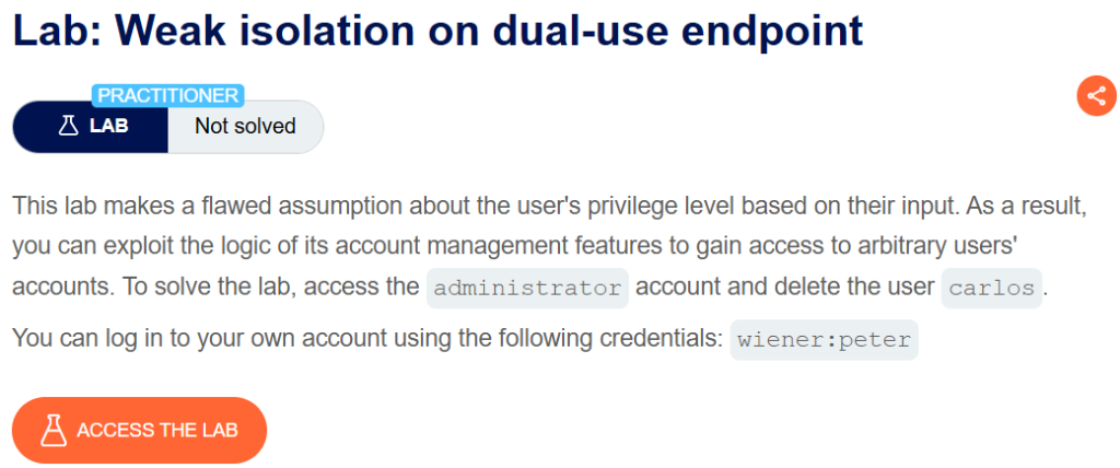 Weak isolation on dual-use endpoint writeup