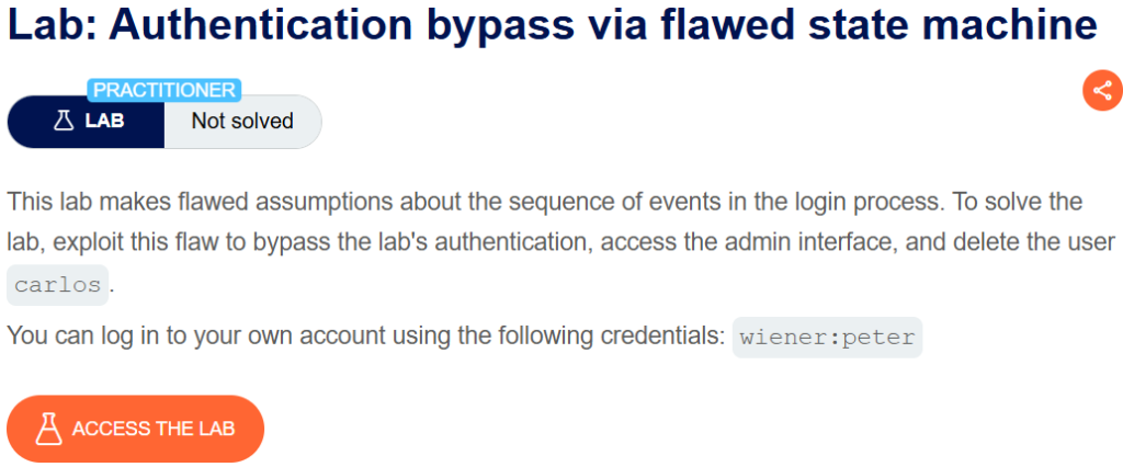 Authentication bypass via flawed state machine writeup
