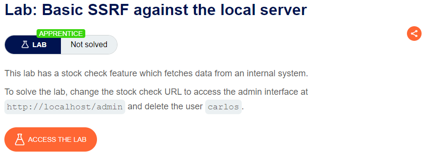 Basic SSRF against the local server writeup