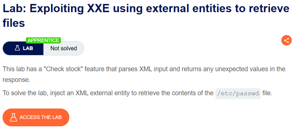 Exploiting XXE using external entities to retrieve files writeup