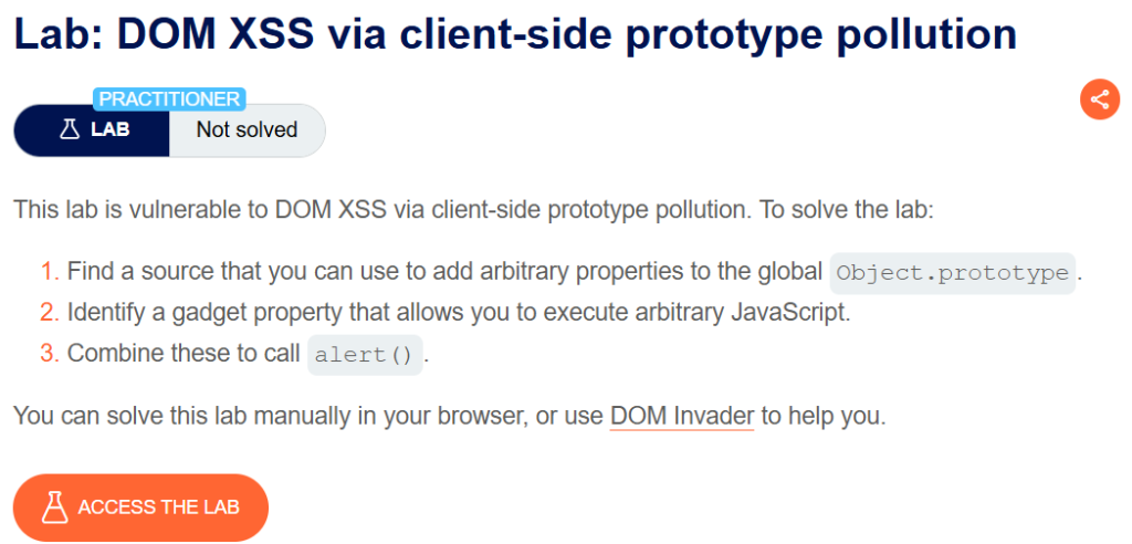 DOM XSS via client-side prototype pollution writeup