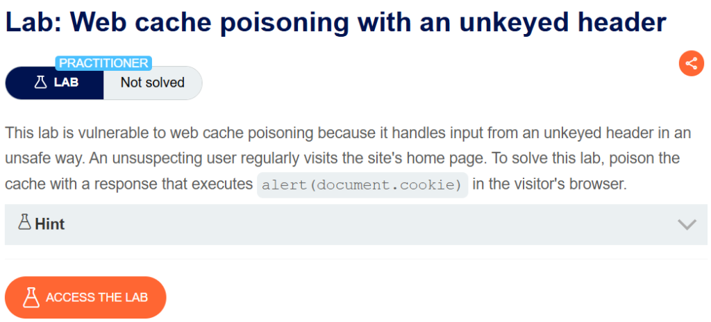 Web cache poisoning with an unkeyed header writeup