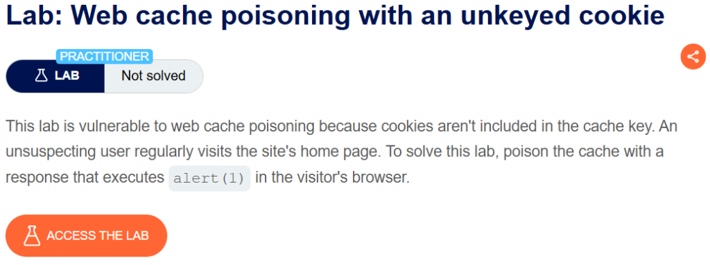 Web cache poisoning with an unkeyed cookie writeup