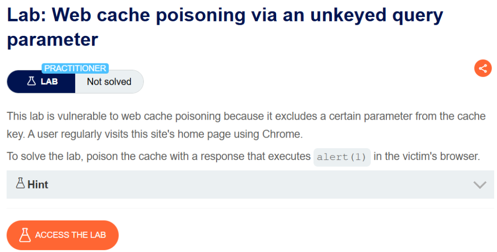 Web cache poisoning via an unkeyed query parameter writeup