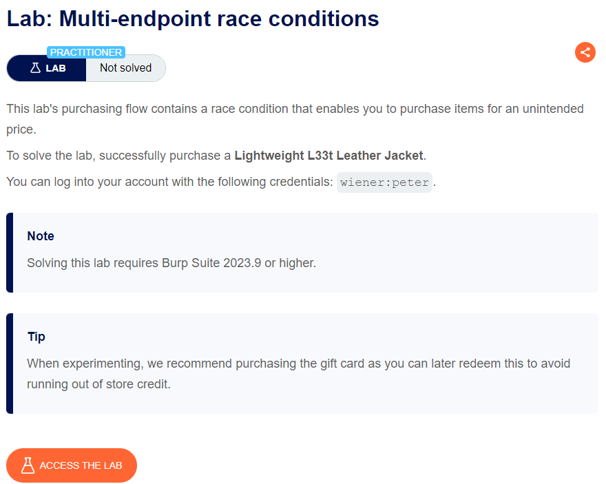 Multi-endpoint race conditions writeup