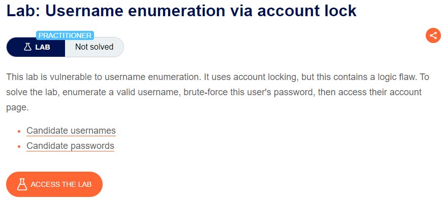 Username enumeration via account lock writeup