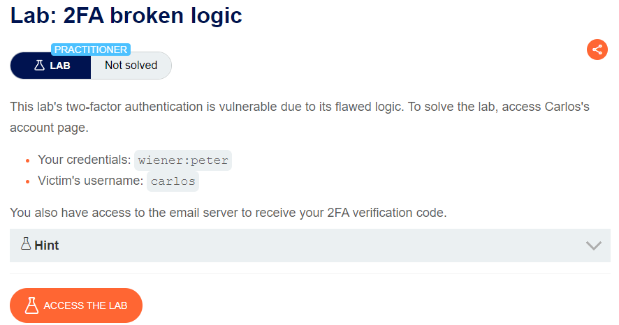 2FA broken logic writeup
