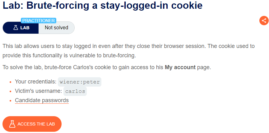 Brute-forcing a stay-logged-in cookie writeup