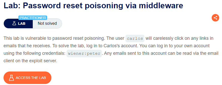 Password reset poisoning via middleware writeup