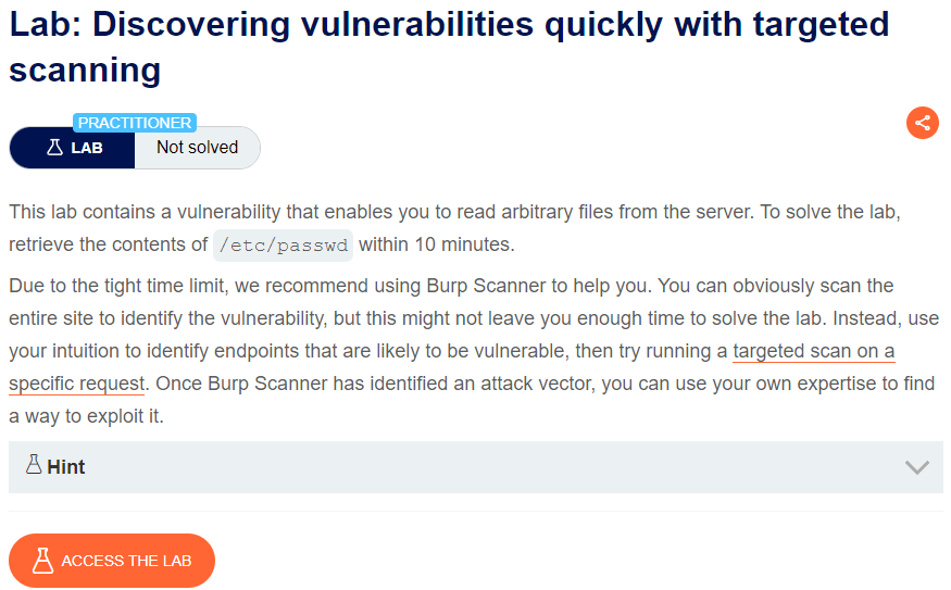 Discovering vulnerabilities quickly with targeted scanning writeup
