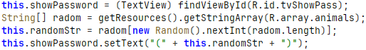 Código de la aplicación
